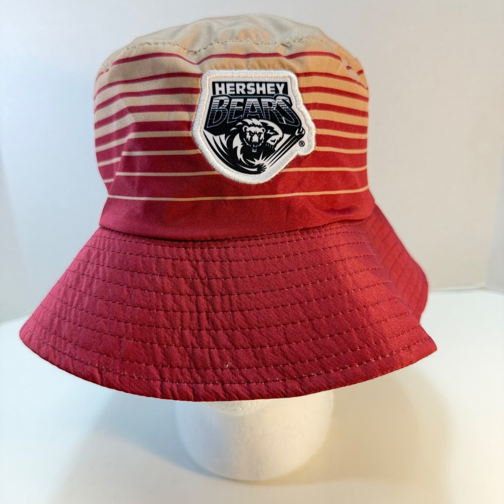 Hershey Bears Bucket Hat Adult OSFM Red Brown Pepsi Reversible AHL Hockey SGA